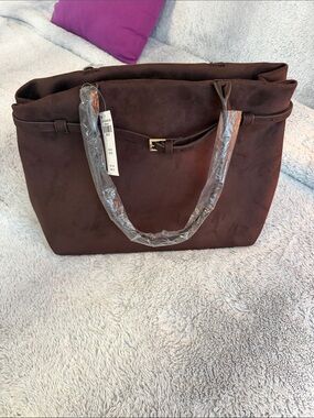 Abercrombie & Fitch Brown Suede Tote Bag